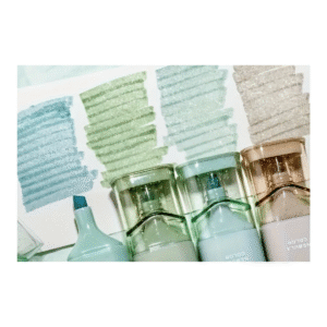 Resaltadores Brillantes con Purpurina (Beige y Verde Mint Claro)