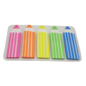 Notas Adhesivas con Forma de Lápiz – Pack de 5 colores